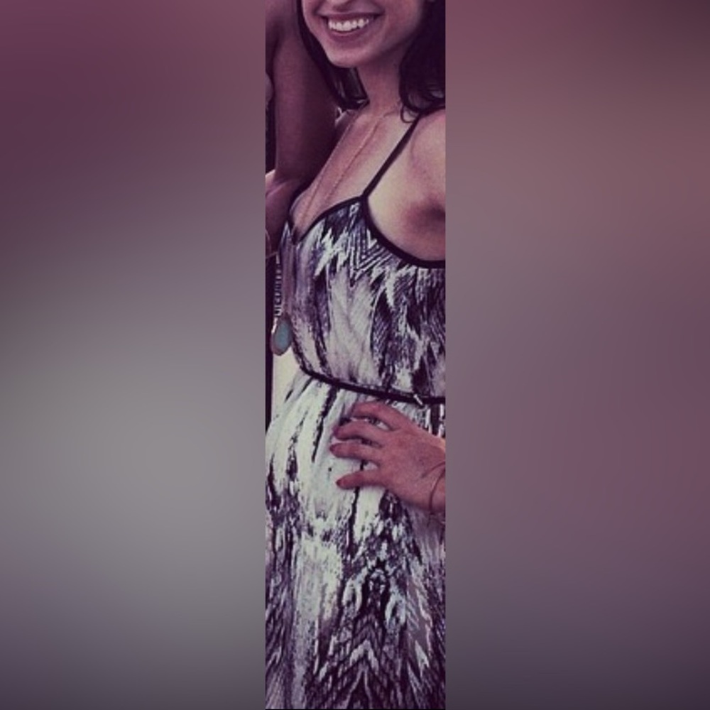 Black and White Neutral Tribal Maxi Dress - perfect for 5’3”-5’7”